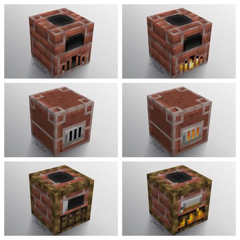 Minecraft Furnace, Brick Smoker, Minecraft Build Hacks, Project Mc, Minecraft Steampunk, Mine Minecraft, Blast Furnace, Minecraft Blocks, Minecraft Mod