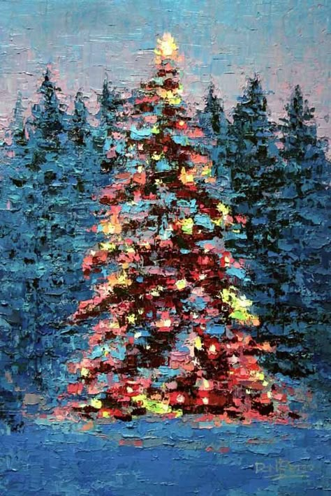 Christmas Artwork, Christmas Tree Painting, Holiday Painting, Winter Painting, Christmas Canvas, Arte Sketchbook, Christmas Drawing, Winter Art, Christmas Paintings