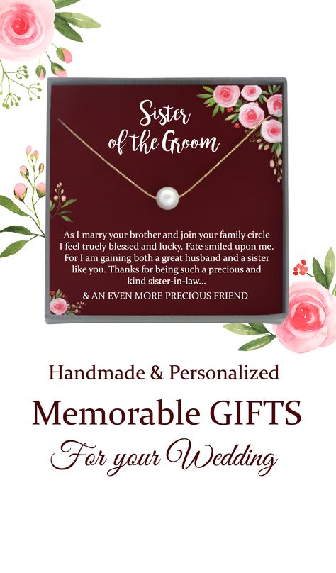 Sister Of The Groom Gift From Bride, Sister In Law Of The Bride Gifts, Sister Of The Groom Gift, Sister In Law Wedding Gift, Wedding Gift For Sister In Law, Sister In Law Wedding Quotes, Sister In Law Wedding Gift From Bride, Note To Sister In Law On Wedding Day, Sister Of The Groom