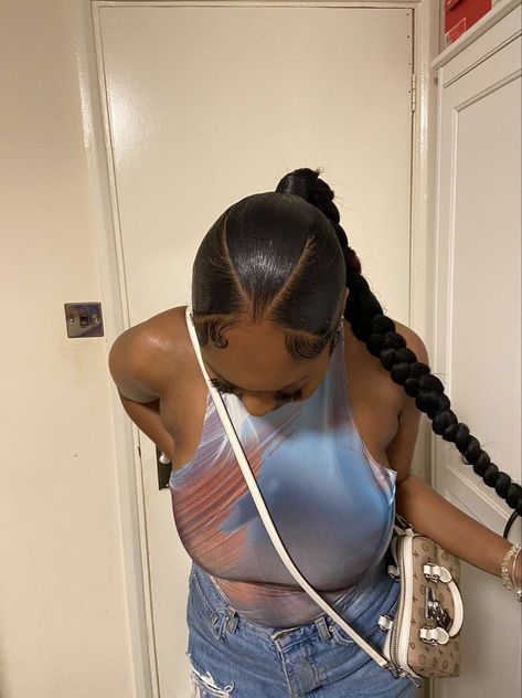 V part braided pony Parted Braided Ponytail, Straight Back Braided Ponytail, Braided Pointy Tail Black Women, Three Part Braided Ponytail, V Part Ponytail Braid, Braid Pony Tailed Hairstyle, V Part Ponytail Natural Hair, 3part Ponytail, Braided Pony Tailed Hairstyle