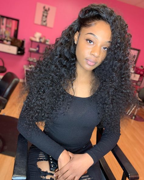 WelcomeToTheSlayHouse/ATL on Instagram: “Flip over method 😍😍😍🥰 with hair from @tracesoffiji deep wave!! Appointments Available Book Now 💕#youtuber #youtube #atlanta #gluelessquick…” Deep Wave Leave Out, Deep Wave Sew In With Leave Out, Flip Over Method Sew In, Flip Over Method, Natural Braided Hairstyles, Different Curls, Wig Ideas, Wavy Wigs, Princess Hair