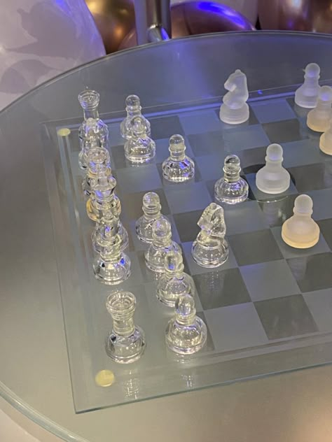 Glass Chess Aesthetic, Glass Chess Pieces, Glass Chess Board, Chess Aesthetic, Glass Chess Set, Chess Board Set, Glass Chess, Chess Strategies, Chess Boards