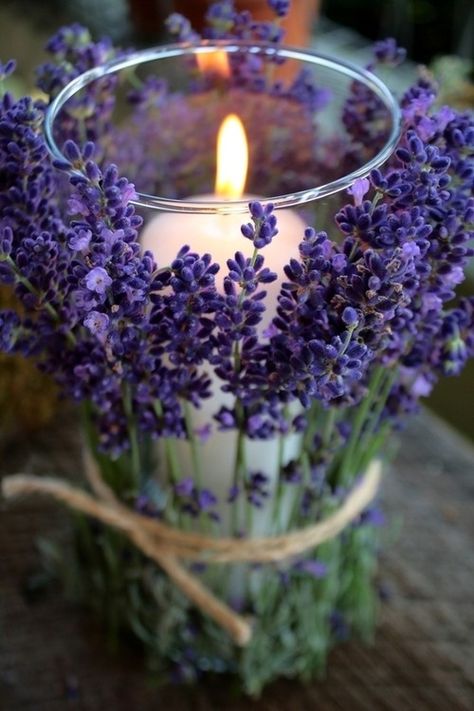 Fleurs Diy, Wedding Themes Fall, Wedding Centerpieces Diy, Wedding Table Decorations, Lavender Wedding, Diy Centerpieces, Deco Floral, Flower Candle, Wedding Deco