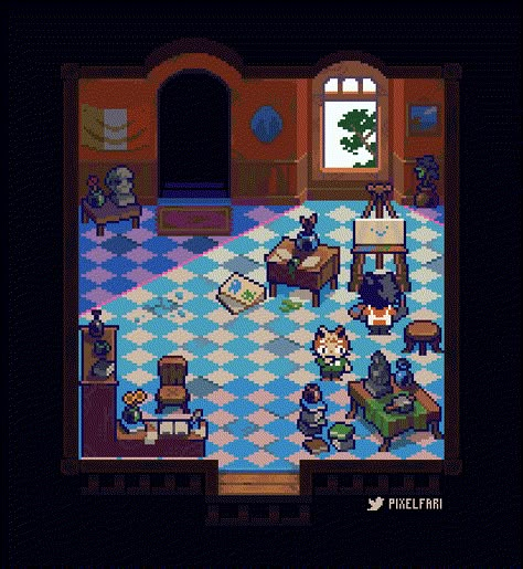 Fari ✘ (Comms closed) (@PixelFari) on X Indie Game Pixel Art, Pixel Game Aesthetic, Pixel Game Ui, Pixel Rpg Games, Pixel Interior, Potion Maker, Adventure Time Crossover, Pixel Map, Pixel Game Art