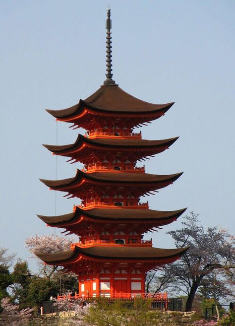 Orange color Pagoda Buda Wallpaper, Temple Tattoo, Chinese Pagoda, Japanese Buildings, Japan Temple, Ancient Chinese Architecture, Japanese Pagoda, Japanese Temple, Asian Architecture