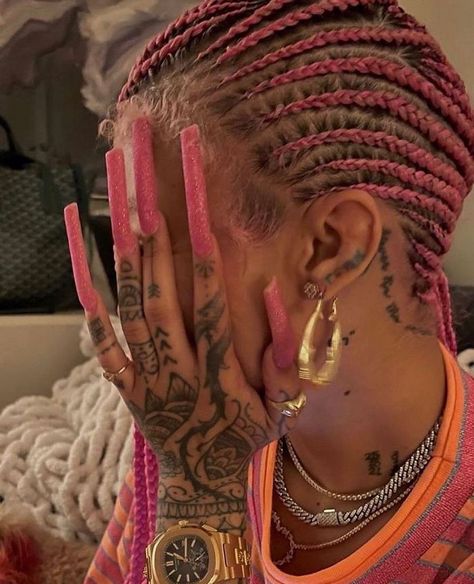 Brown And Pink Hair, Y2k Hairstyles, India Love, Dyed Hair Inspiration, Dyed Natural Hair, Protective Hairstyles Braids, Pretty Braided Hairstyles, Girls Braids, Baddie Hairstyles