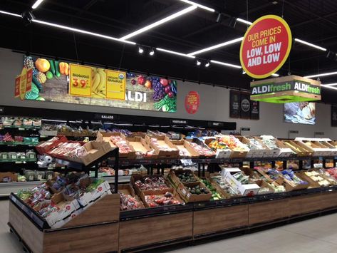 Aldi, Aldi grocery store interior produce section. Aldi Aesthetic, Grocery Store Interior, Aldi Recipes, 2025 Vision, Store Interior, Food Truck, Grocery Store, Gaming Products, Quick Saves