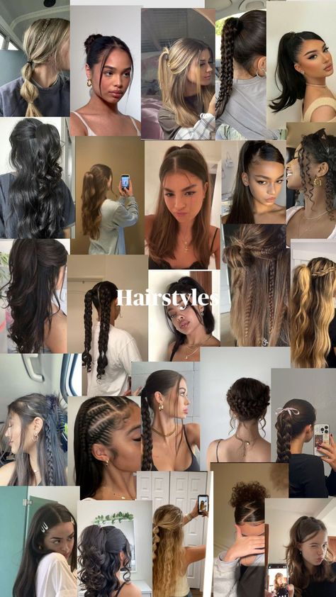 Hairstyles Without Gel, Preppy Hairstyles, Hairstyle Examples, Easy Hairstyles For Thick Hair, Hair Inspiration Long, Curly Hair Styles Easy, Blowout Hair, Hairdos For Curly Hair, Greasy Hair Hairstyles