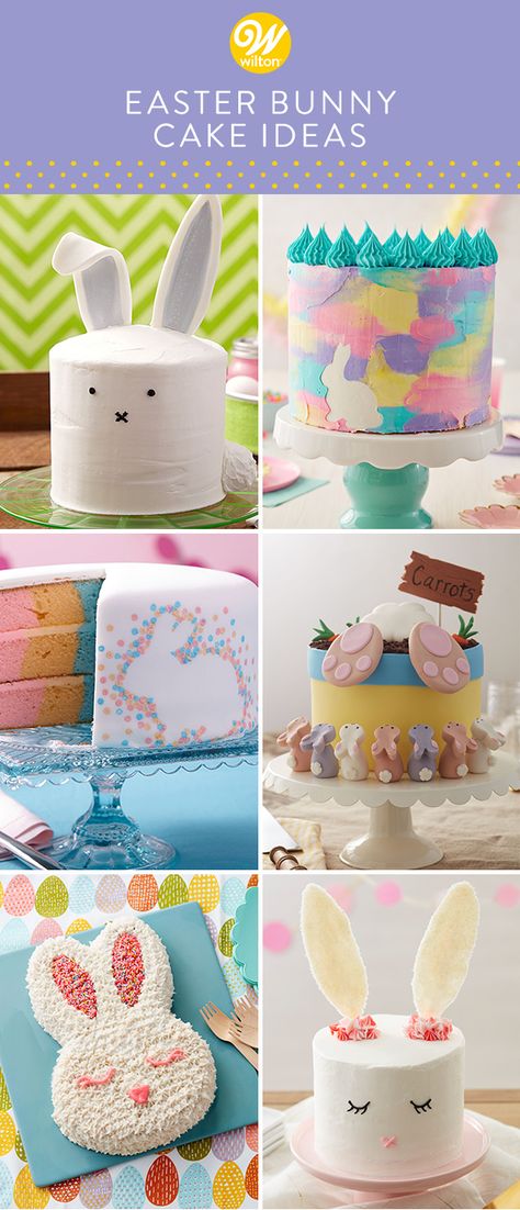 Whether you need a cake for Easter, a baby shower or a first birthday party, this collection has something for every-bunny! From simple bunny face cakes to 3-D cake creations, these bunny cake ideas will have you shouting hip-hop hurray! #wiltoncakes #cakes #easterbunny #easter #eastercake #easterdessert #easterbaking #homemade #baking #cakeideas #cakedecorating #cakeinspiration #caketrends #bunnybutt #pastel #spring #springcakes #springbaking #springdesserts #desserttable #dessertideas Bunny Cake Ideas, Chocolate Bunny Cake, Bunny Cake Pan, Easter Cake Easy, Easter Cake Decorating, Bunny Birthday Cake, Lamb Cake, Easter Sweets, Easter Bunny Cake