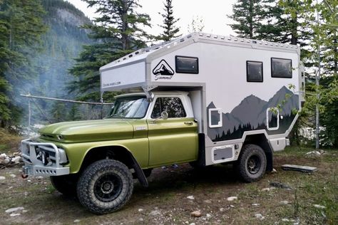 '65 Chevy-OEV Summit Rig Fuses Old and New | Truck Camper Adventure Diy Truck Camper, Cabover Camper, Truck Bed Camping, Truck Bed Camper, Slide In Camper, Overland Truck, New Truck, Adventure Campers, Expedition Truck