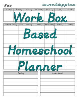 In Our Pond: Work Box Based Homeschool Planner Workboxes Homeschool, Homeschooling Organization, School 2021, Work Boxes, Homeschool Classroom, Homeschool Planner, Homeschool Organization, School Themes, Homeschool Ideas