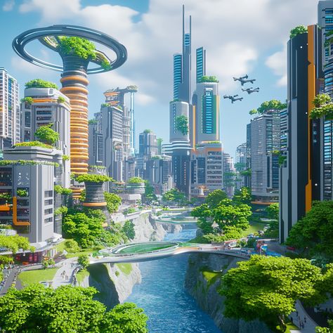 🌍✨ Explore a Futuristic Eco-City with Smart Design and Green Innovation! This vibrant metropolis harmonizes technology and nature with eco-friendly skyscrapers, urban gardens, and smart transport systems. Experience a future where sustainability thrives! 

#EcoCity #FuturisticDesign #Drones #midjourney Eco City Concept, Earthship Home Plans, Ringed Planet, Basic Anatomy, Architectural Renderings, Earthship Home, Urban Gardens, Eco City, Conceptual Architecture