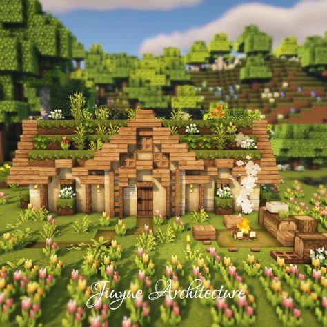 Tiny Minecraft Houses Survival, Minecraft House Materials, Fairy Starter House Minecraft, Birch Starter House Minecraft, Minecraft Starter House For 2, Tiny Starter House Minecraft, Starter Cottage Minecraft, Easy Starter Base Minecraft, Minecraft Cottage House Vanilla