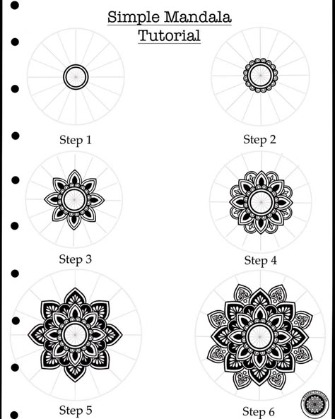 Mandala Tutorial Step By Step, Simple Mandala Design, Chakra Painting, Mandala Tutorial, Art Journal Challenge, Rough Time, Graph Paper Designs, Zen Doodle Patterns, Easy Mandala Drawing