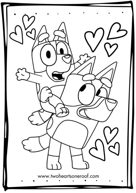 Bluey Colouring Pages (FREE Printables) - Two Hearts One Roof Cartoon Character Coloring Pages, Printable Bluey, Bluey Coloring Pages, Character Coloring Pages, Fiesta Bluey, Bluey Y Bingo, Coloring Pages Easy, Free Kids Coloring Pages, Holiday Coloring Pages