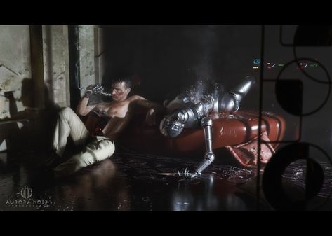 ArtStation - AURORA NOIR - Distrust II, Tim Razumovsky Aurora Noir, Human Painting, Deco Punk, Fallout Art, How To Make Animations, Art Story, Neo Noir, Matte Painting, Cyberpunk Art