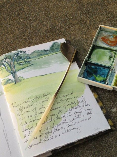 Watercolor Journal, Art Journal Therapy, Sketchbook Art Journal, Diary Ideas, Art Diary, Diy Journal, Nature Journal, Art Inspiration Painting, Bullet Journal Ideas Pages