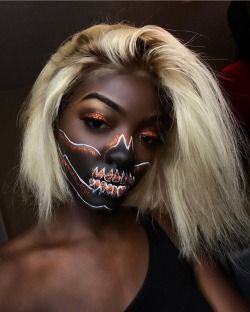 Glam Skeleton Makeup, Glam Skeleton, Makeup Black Woman, Easy Glam, Make Up Halloween, The Imposter, Halloween Outfit Ideas, Skeleton Makeup, Halloween Makeup Pretty