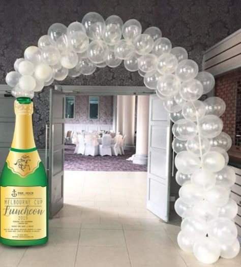 Personalized Champagne Bottles, Champagne Balloons, Corporate Events Decoration, Diy Balloon Decorations, Birthday Party 21, Party Photo Booth, Balloon Decorations Party, Party Props, Photo Booth Props