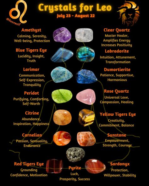 Leo Zodiac Crystals, Tiger Eye Stone Meaning Healing Crystals, Herbs For Leo, Crystals For Leos Zodiac Signs, Leo Stones And Crystals, Crystals For Legal Matters, Leo Crystals Stones, Leo Gemstones, Crystals Leo