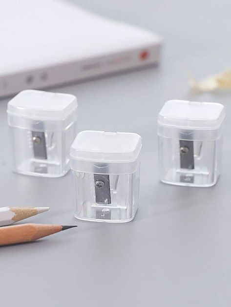 Clear Pencil Sharpener Pretty School Supplies, Washi Stickers, Kawaii School Supplies, Pencil Sharpeners, Study Stationery, Creative Stationery, Stationary School, Cute School Supplies, Sharpeners