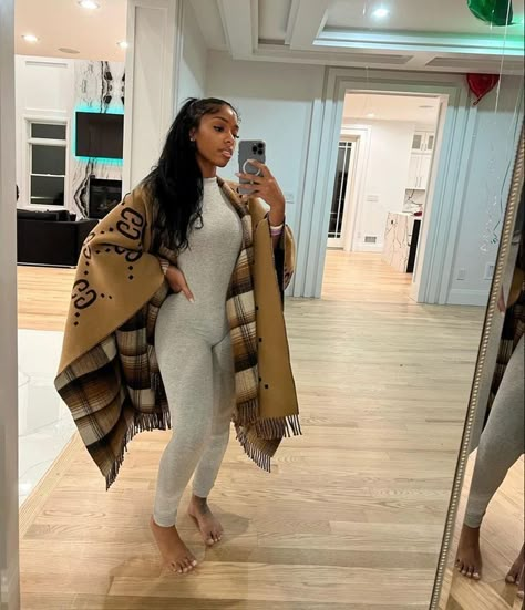 Black women , gray jumpsuit , gucci Gray Jumpsuit Outfit, Winter Chill Outfits, Jumpsuit Outfit Black, Instagram Mom, Chill Outfits, January 20, Cold Weather Outfits, Casual Fall Outfits