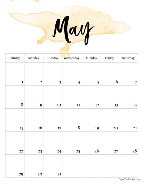 Print this watercolor design May 2022 calendar printable page and stay organized with a fun DIY planner that is budget friendly. Free Printable Calender, Printable Calender, Calender Printables, Agenda Design, Paper Trail Design, Printable Calendar Pages, Printable Yearly Calendar, Free Printable Calendar Templates, Design Calendar