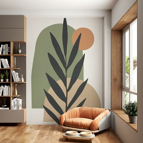 Wall Murals Diy, Interior Murals, Interior Design Per La Casa, Wall Painting Decor, Wall Murals Painted, Organic Nature, Wall Paint Designs, Design Del Prodotto, Mural Wall Art