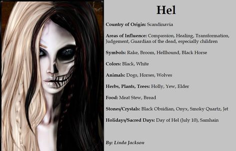 Correspondences of Hel Hel Goddess Offerings, Hel Symbol Norse Mythology, Hel Cosplay, Hel Norse Goddess Art, Working With Hel Goddess, Goddess Hel Art, Elli Norse Mythology, Goddess Hel Norse Mythology, Norse Hel