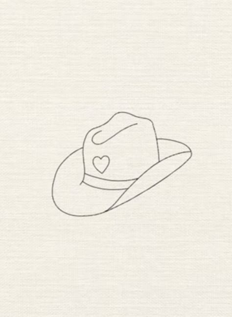 Minimal Cowboy Hat Tattoo, Simple Cowgirl Tattoos, Sombrero Tattoo, Tattoos Country, Cowboy Boot Tattoo, Cowboy Hat Tattoo, Cowgirl Cookies, Horse Shoe Tattoo, Cowgirl Tattoos