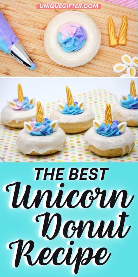 Homemade Unicorn Donut Recipe | Homemade Donuts | Donut Recipes | Unicorn Recipes | Unicorn Donuts #HomemadeUnicornDonutRecipe #DonutRecipe #HomemadeDonuts #UnicornDonuts #UnicornRecipes Fun Donut Ideas, Unicorn Donuts Ideas, Donut Birthday Party Ideas, Donuts Decoration, Unicorn Recipes, Donut Unicorn, Unicorn Donut, Donut Decorating Ideas, Diy Donut