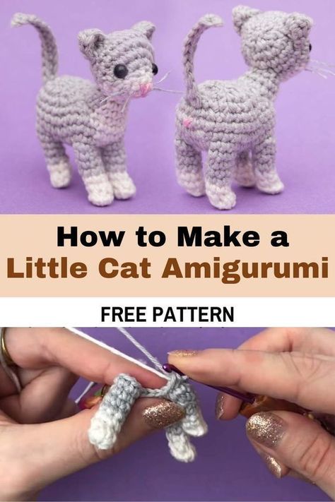 Free Crochet Toy Patterns, Mini Crochet Animals, Crochet Cat Toys, Stitches Crochet, Crochet Cat Pattern, Flowers Crochet, Cat Amigurumi, Crochet Dolls Free Patterns, Mini Crochet