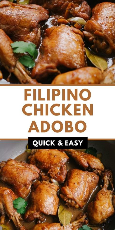 Chicken Adobo Crockpot, Chicken Adobo Instant Pot, Chicken Adobo Recipe Easy, Chicken Adobo Filipino, Adobo Filipino, Chicken Adobo Recipe, Filipino Chicken Adobo, Easy Filipino Recipes, Adobo Recipe