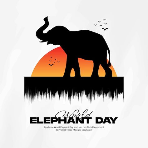 Vector world elephant day social media p... | Premium Vector #Freepik #vector World Elephant Day, About World, Holiday Calendar, Pet Day, Wildlife Nature, Banner Template, Media Post, Social Media Post, Premium Vector