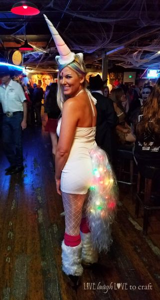 Light Up Unicorn Costume, Diy Women’s Unicorn Costume, Womens Unicorn Costume, Unicorn Costume Diy Women, Unicorn Tail Diy, Light Up Costumes Diy, Fairytale Costumes Diy, Diy Unicorn Tail, Diy Unicorn Costume Women