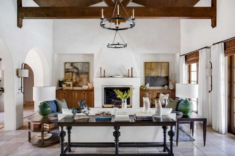 Tour this absolutely beautiful Spanish Colonial design in Laguna Niguel Morrison Interiors, Mediterranean Living Room, Spanish Style Architecture, Colonial Interior, Mediterranean Living, Colonial Design, Living Room Orange, Interior Design Rustic, Spanish Style Homes