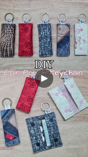 Key Fobs Diy, Lanyard Tutorial, Pouch Keychain, Coin Purse Pattern, Book Guide, Pouch Diy, Sewing To Sell, Handmade Keychains, Small Makeup Bag