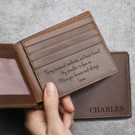 Engraved Wallet, Husband Anniversary, Gift Wedding Anniversary, Christmas Gifts For Husband, Valentines Gifts For Boyfriend, Christmas Gifts For Boyfriend, Mens Anniversary Gifts, Christmas Gifts For Him, Anniversary Gifts For Husband