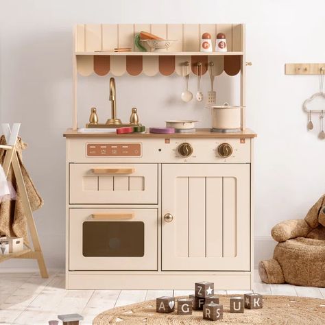 Preschool Kitchen Set with Kitchen Accessories Kitchen For Kids, Wooden Kitchen Set, Kitchen Playsets, Pretend Kitchen, Toys Kitchen, Wooden Play Kitchen, Kids Play Kitchen, Kitchen Help, Pretend Play Kitchen