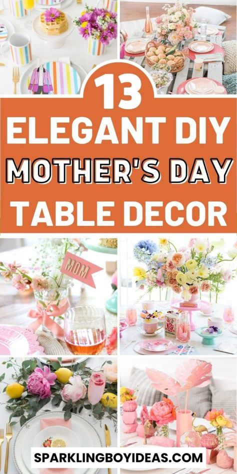 Mothers Day Centerpieces, Mothers Day Table Decorations, Spring Floral Centerpieces, Mothers Day Table, Dinner Party Gifts, Simple Table Decorations, Diy Mothers Day, Mothers Day Dinner, Summer Table Settings