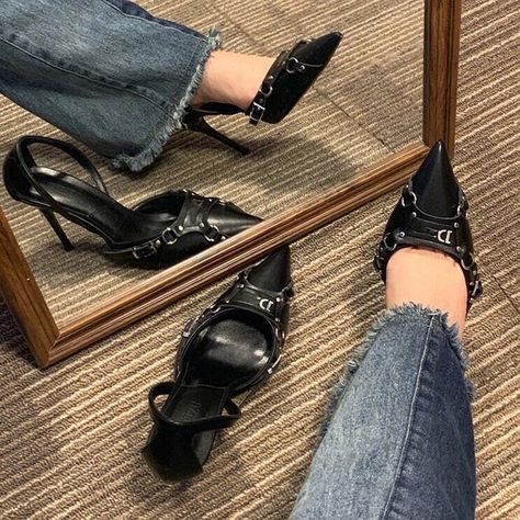 Black stiletto heels