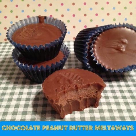 Sisters' Sweet and Tasty Temptations: Chocolate Peanut Butter Meltaways Peanut Butter Meltaways Recipe, Peanut Butter Temptations, Peanut Butter Meltaways, Dark Chocolate Peanut Butter, Snickers Candy, Candy Recipes Homemade, Candy Candy, Homemade Candies, Chocolate Peanuts