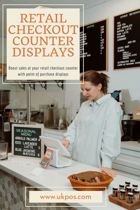 Retail checkout counter displays for your store checkout counter Shop Counter Ideas, Checkout Counter Ideas, Retail Checkout Counter, Store Checkout Counter, Retail Checkout, Counter Ideas, Checkout Counter, Point Of Sale Display, Shop Counter