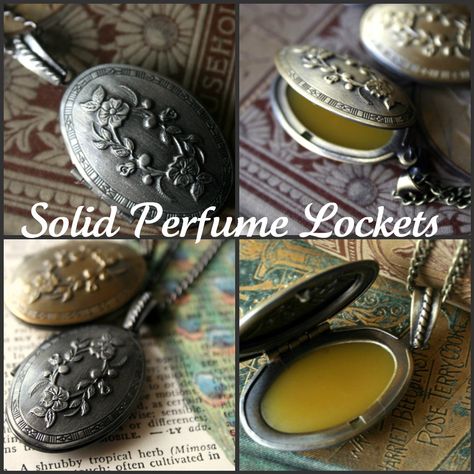 Picnik collage solid perfume lockets Perfume Hacks, Perfume Locket, Stepford Wife, Handmade Beauty Products, Solid Perfume, Perfume Bottle, Locket, Lip Balm, Written By