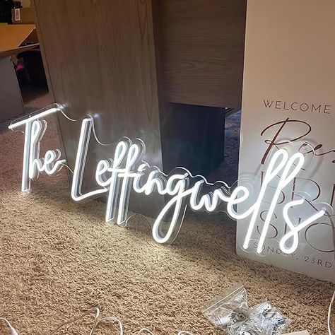 Neon Sign Customizable for Wall Decor Wedding Wedding Emergency Kit, Fun Wedding Pictures, Bar Business, Party Bedroom, Logo Neon, Happy Birthday Signs, Wedding Wall Decorations, Shop Name, Personalized Neon Signs