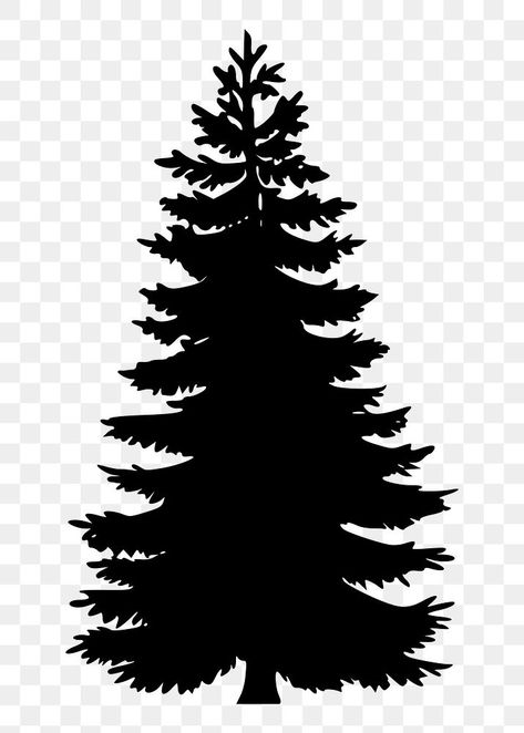 Pine Tree Svg Free, Tree Svg Free, Botanical Silhouette, Silhouette Tree, Tree Photoshop, Pine Tree Silhouette, Tree Png, Sitka Spruce, Black Christmas Trees