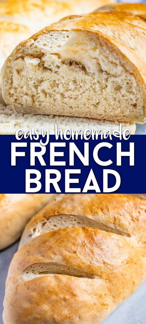 Make French Bread, Easy French Bread, Easy French Bread Recipe, Basic Scones, Homemade French Bread, Crazy For Crust, French Bread Recipe, French Bread Pizza, Bread At Home