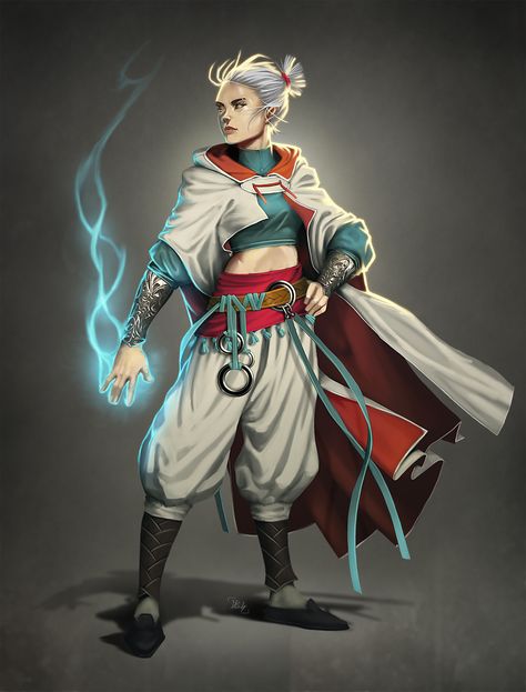 Dnd Monk Character Art, Dnd Monk Outfit, Ascendant Dragon Monk, Pathfinder Character Art, Monk Dnd, Character Art Female, Elf Drawings, Dnd Elves, Npc Art