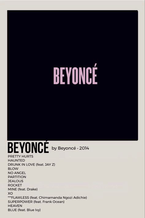 Beyonce Polaroid Poster, Beyonce Album Poster, Album Covers Beyonce, Beyonce Self Titled, Beyonce Poster, Beyonce Music, Beyonce Songs, Beyonce Album, Polaroid Album