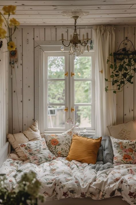 13 Cottagecore Bedroom Interior Ideas You Have To See! - My Decor Inspo Cottage Core Interior Design Bedroom, Blue Cottagecore Room, Cottage Themed Bedroom, Cottage Apartment Decor, Cottagecore Home Interior, Cute Cottage Interior, Cottagecore Home Aesthetic, Cottagecore Bedroom Aesthetic, Stephanie Core